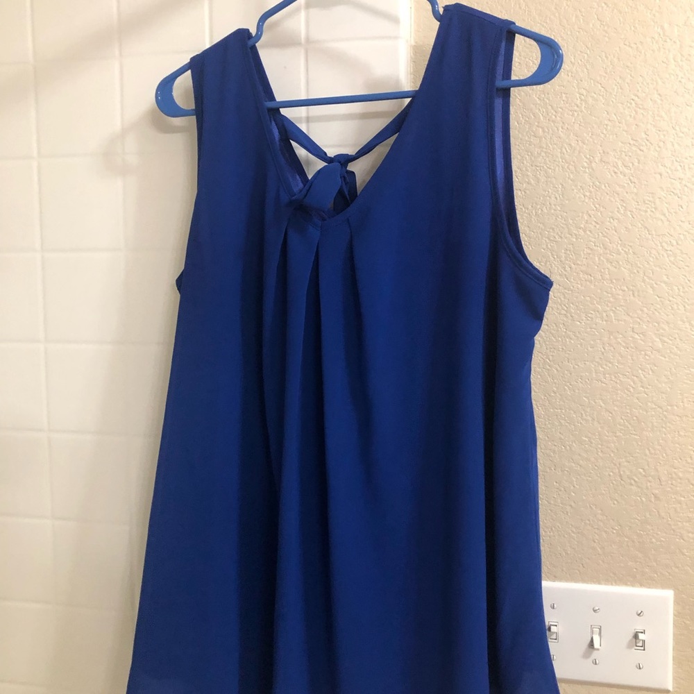 Blue silk blouse